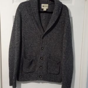 Haggar Dark Gray Button-Up Cardigan